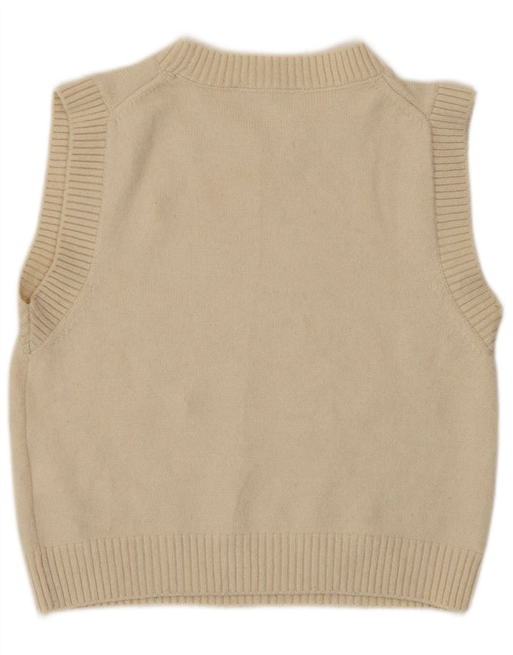 Zara Mujer Crop Vest Camiseta Sin Mangas UK 40 Mediano Off White Poliéster