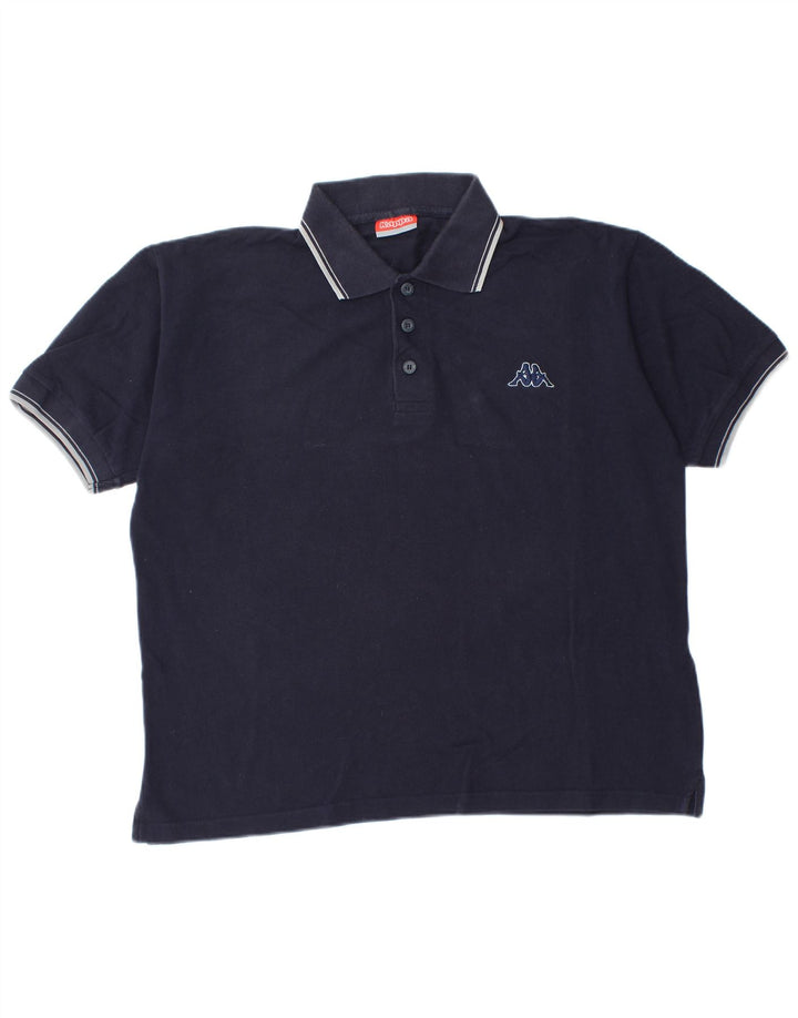Polo Kappa Hombre Algodón Azul Marino Mediano