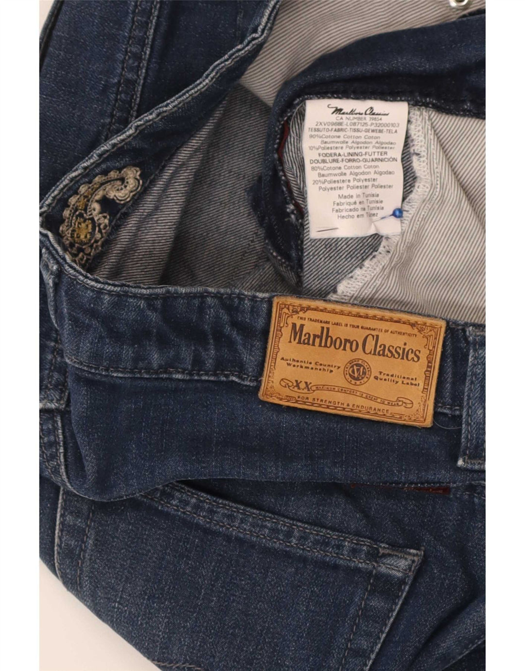 Marlboro Classics Jeans Slim Mujer W32 L30 Algodón Azul Marino