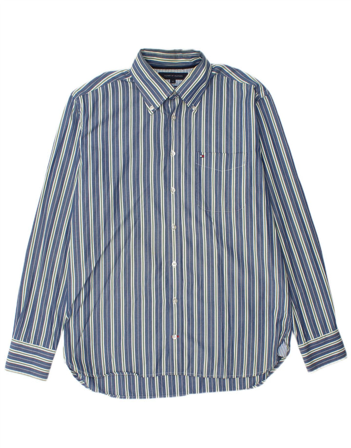 Camisa Tommy Hilfiger Hombre Algodón Rayas Azul Medio