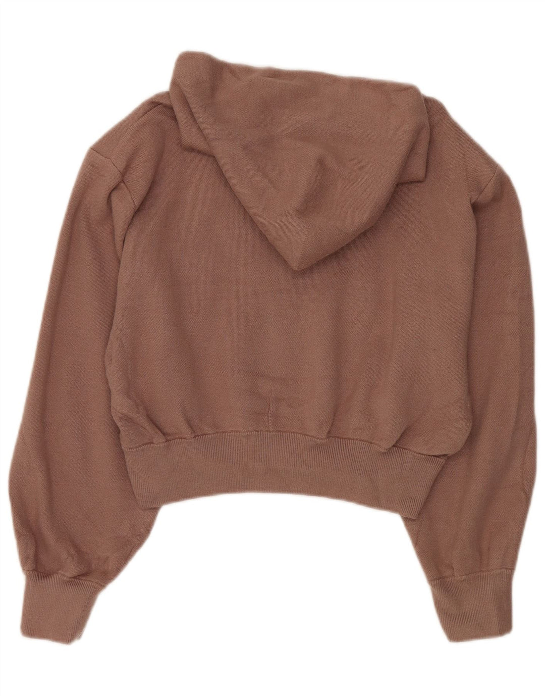 Zara Mujer Crop Sudadera Con Capucha Jersey UK 44 Viscosa Beige Medio
