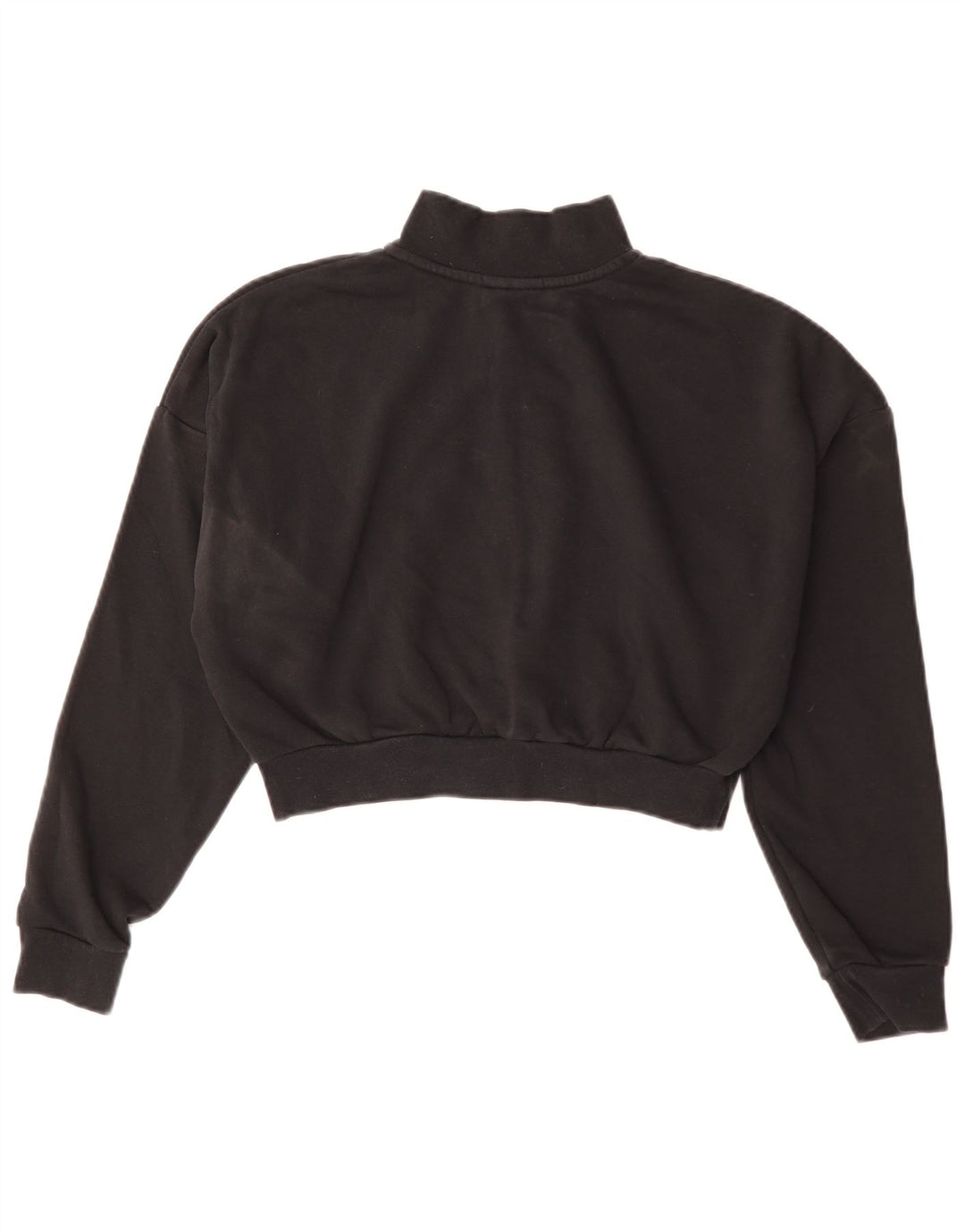 Nike Mujer Oversize Crop Zip Neck Sudadera Jumper UK 10 Small Negro