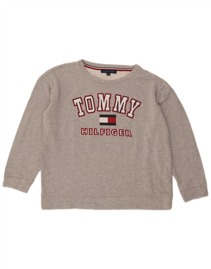 Tommy Hilfiger Sudadera de gran tamaño con gráfico para mujer UK 46 Grande Gris
