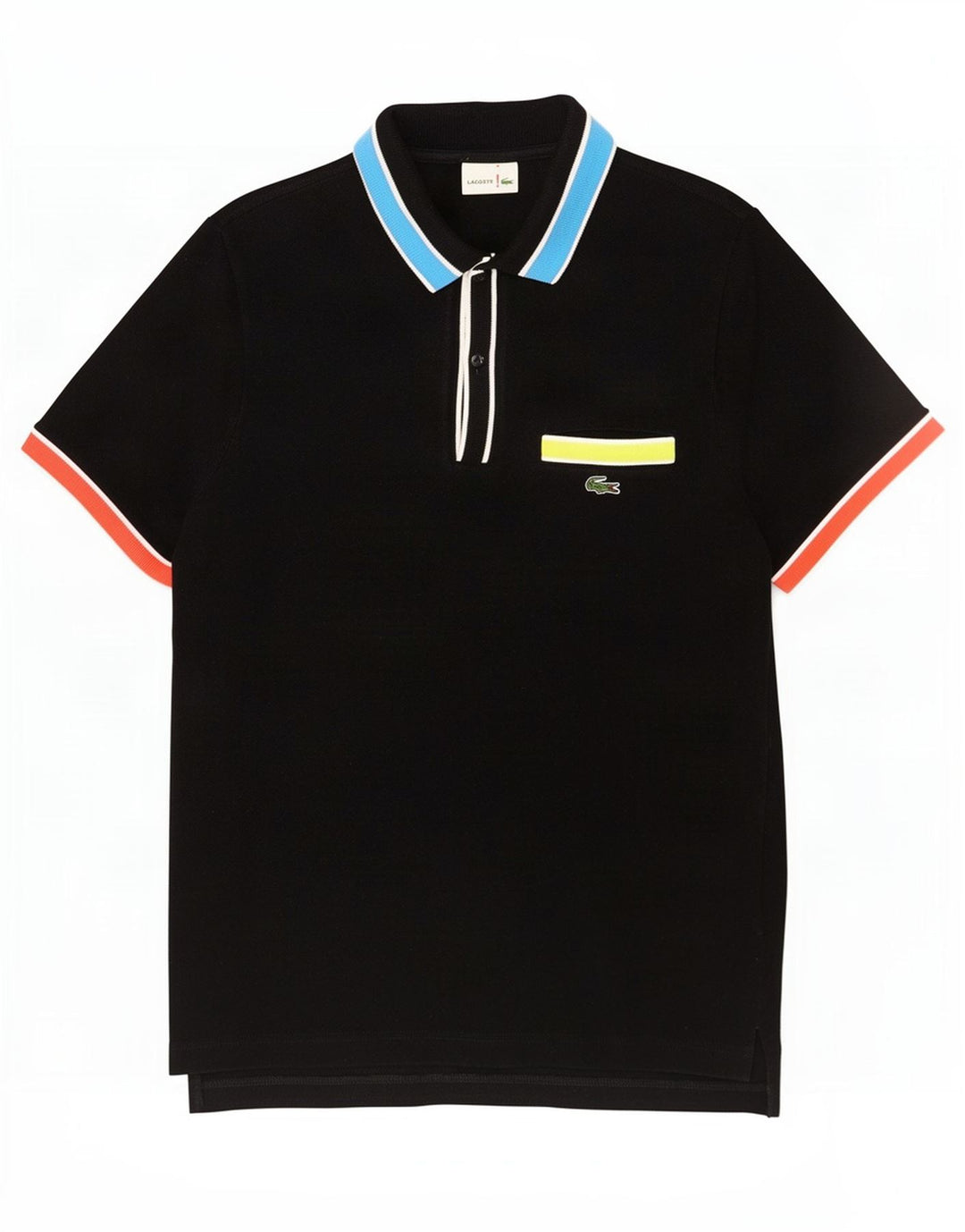 Polo Lacoste para hombre Talla 4 Mediano Negro Colorblock Algodón