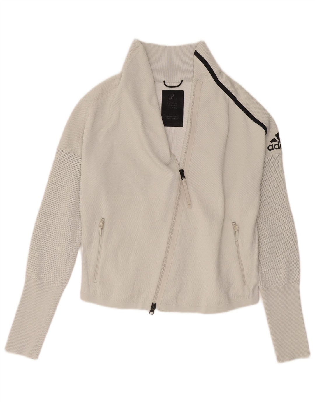 Adidas - Chaqueta de chándal gráfica para mujer, talla 8/10, poliéster blanco pequeño