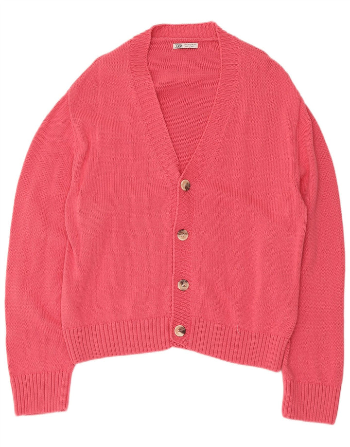 Zara Hombre Cárdigan Suéter Pequeño Rosa