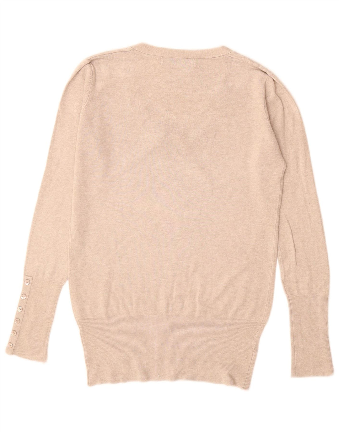 ZARA Mujer Jersey con cuello en V Jersey UK 42 Medium Beige