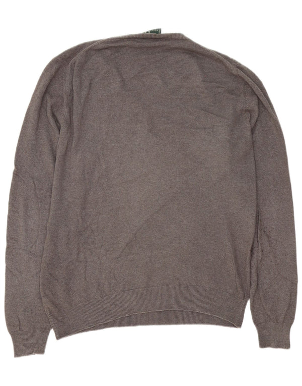 Fred Perry Jersey Con Cuello En V Para Hombre XL Lana Gris