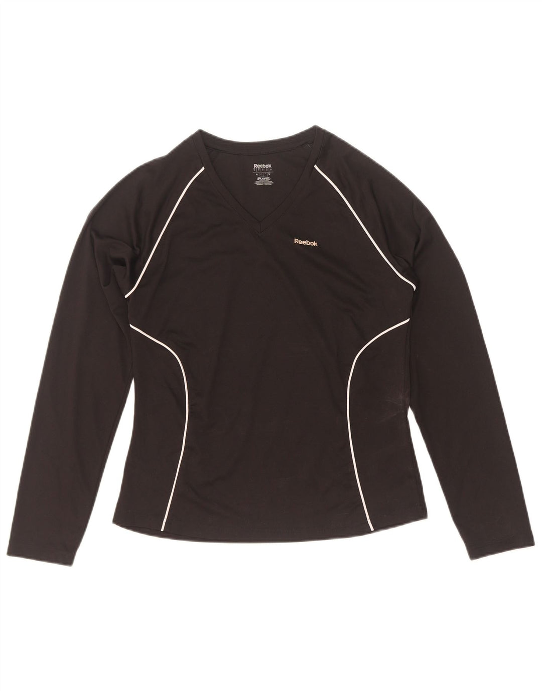 Reebok Camiseta de manga larga para mujer UK 40 Mediano Negro Poliéster
