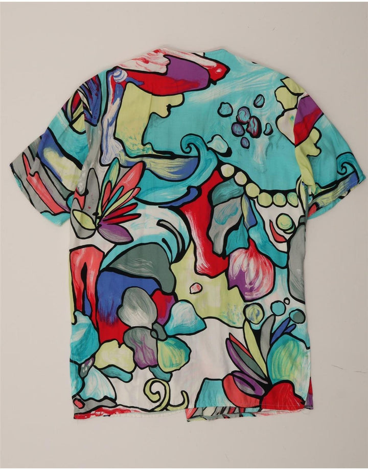 C&A Blusa camisera con estampado abstracto para mujer, talla 40, talla grande, multicolor