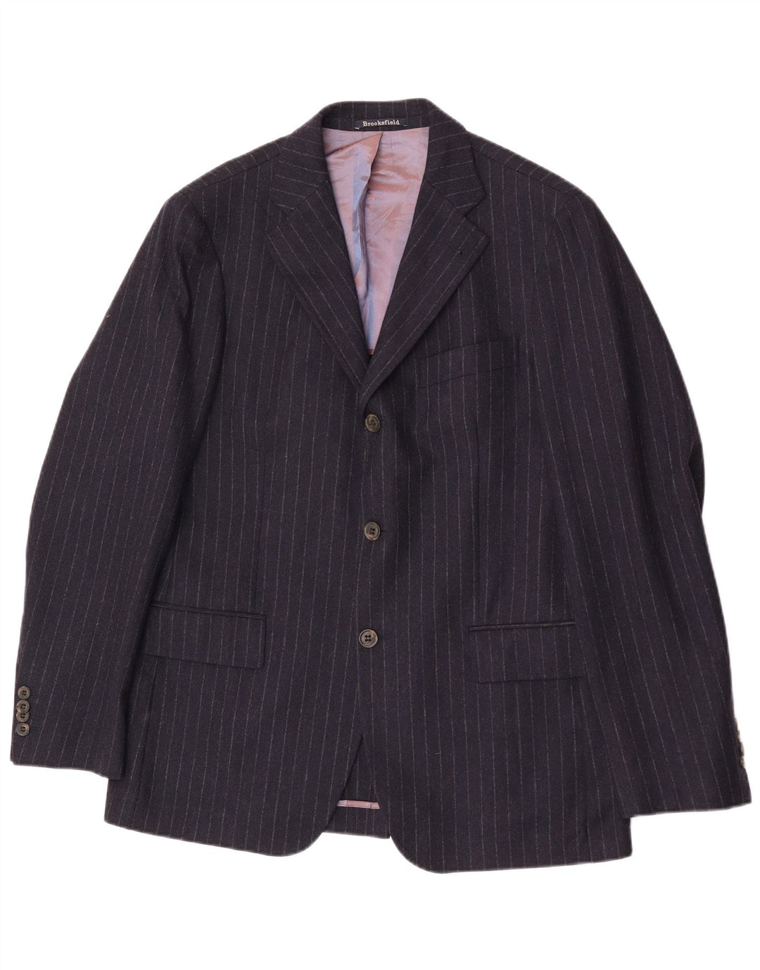 Brooksfield Chaqueta tipo blazer de 3 botones para hombre IT 50 grande azul marino a rayas