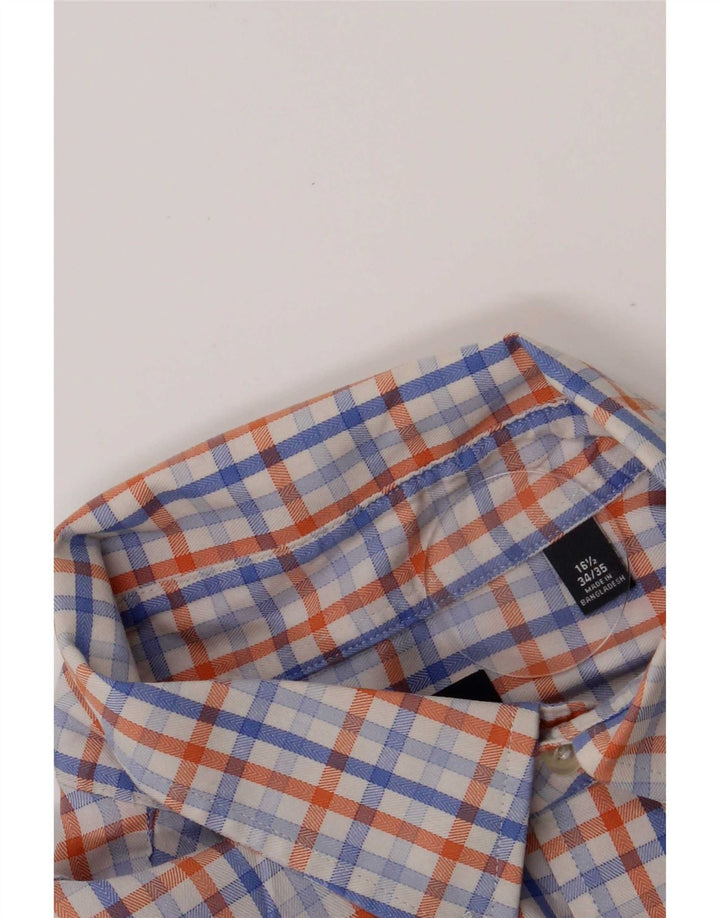 Chaps Camisa para hombre talla 16 1/2 algodón a cuadros azul grande