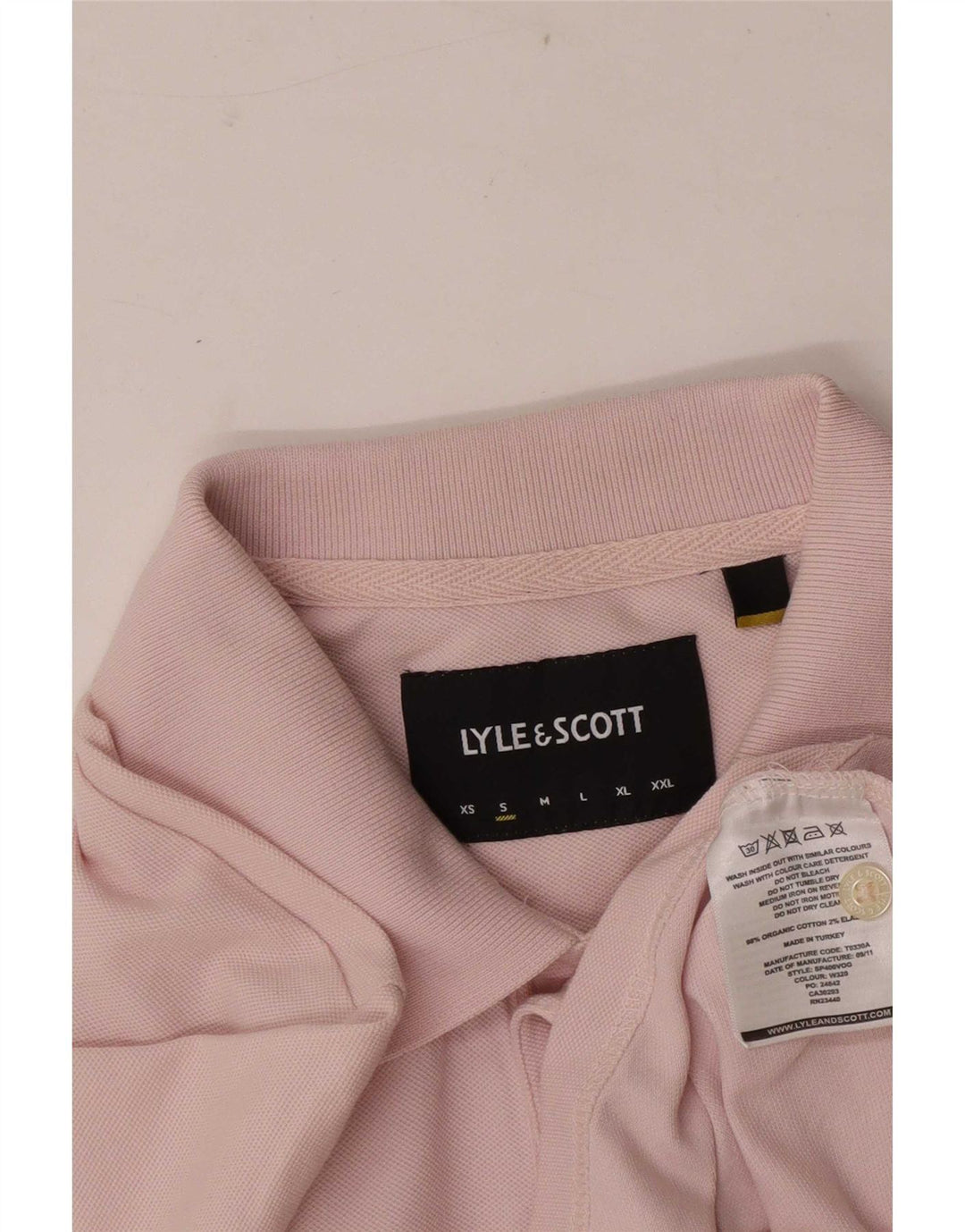 Lyle & Scott Polo para hombre pequeño de algodón rosa