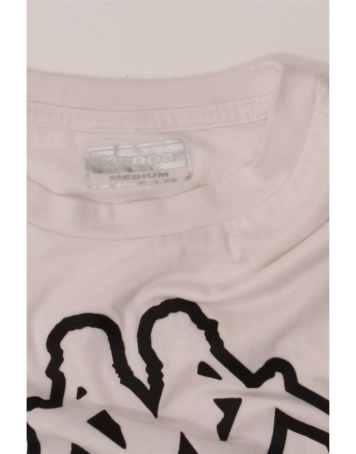 Kappa Hombre Camiseta Gráfica Top Medium Blanco Algodón