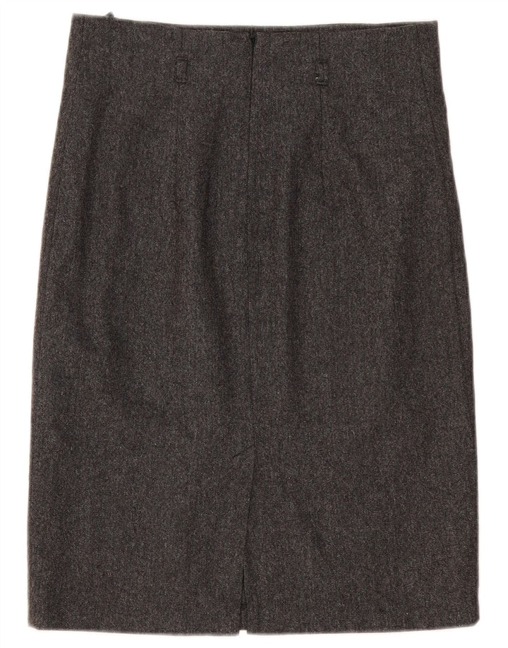 Falda Recta Benetton IT 42 Medium W30 Gris Lana