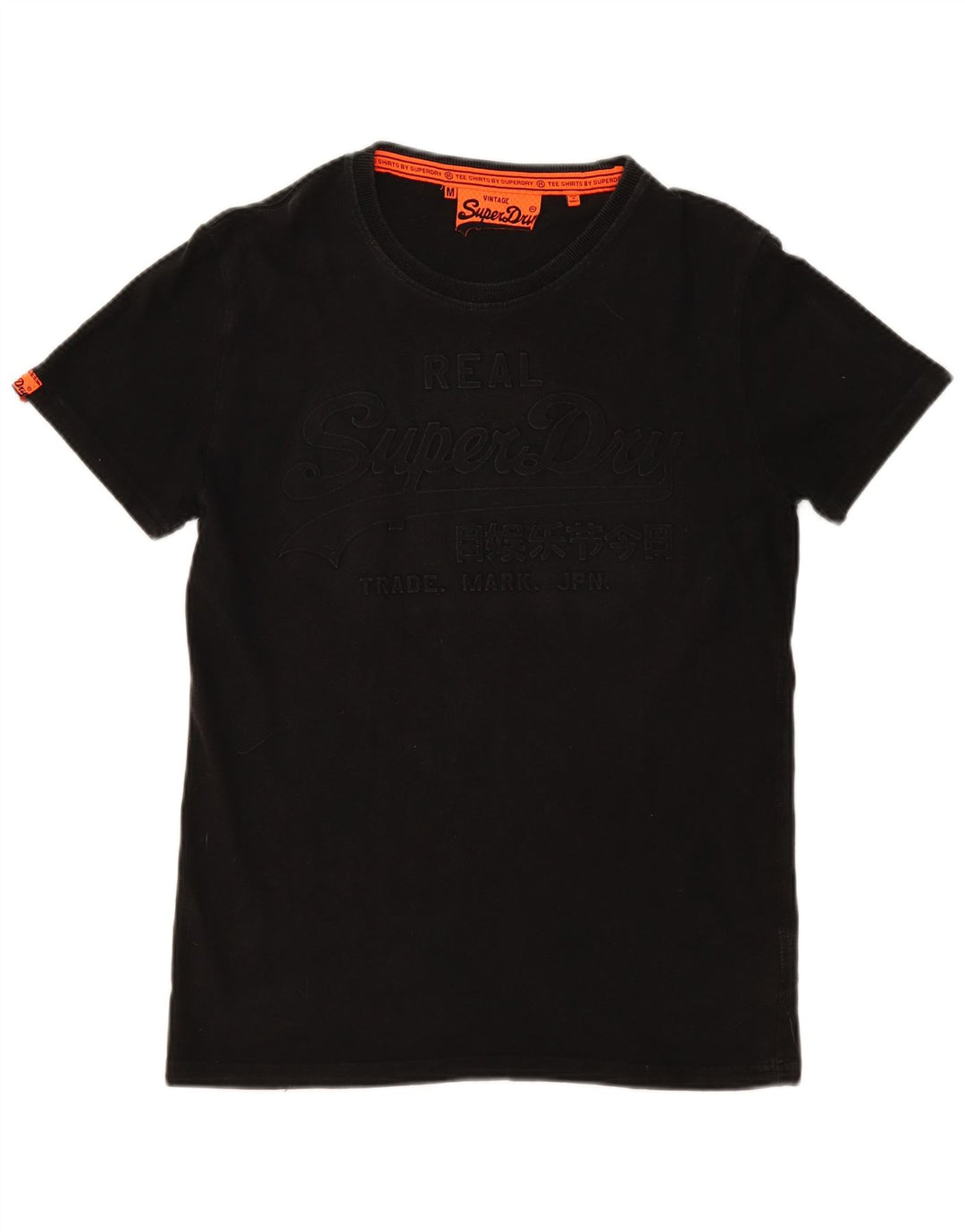 SUPERDRY Camiseta gráfica para hombre Top mediano de algodón negro