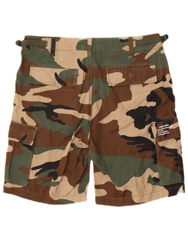Obey Shorts Cargo Hombre W30 Medium Khaki Camuflaje Algodón