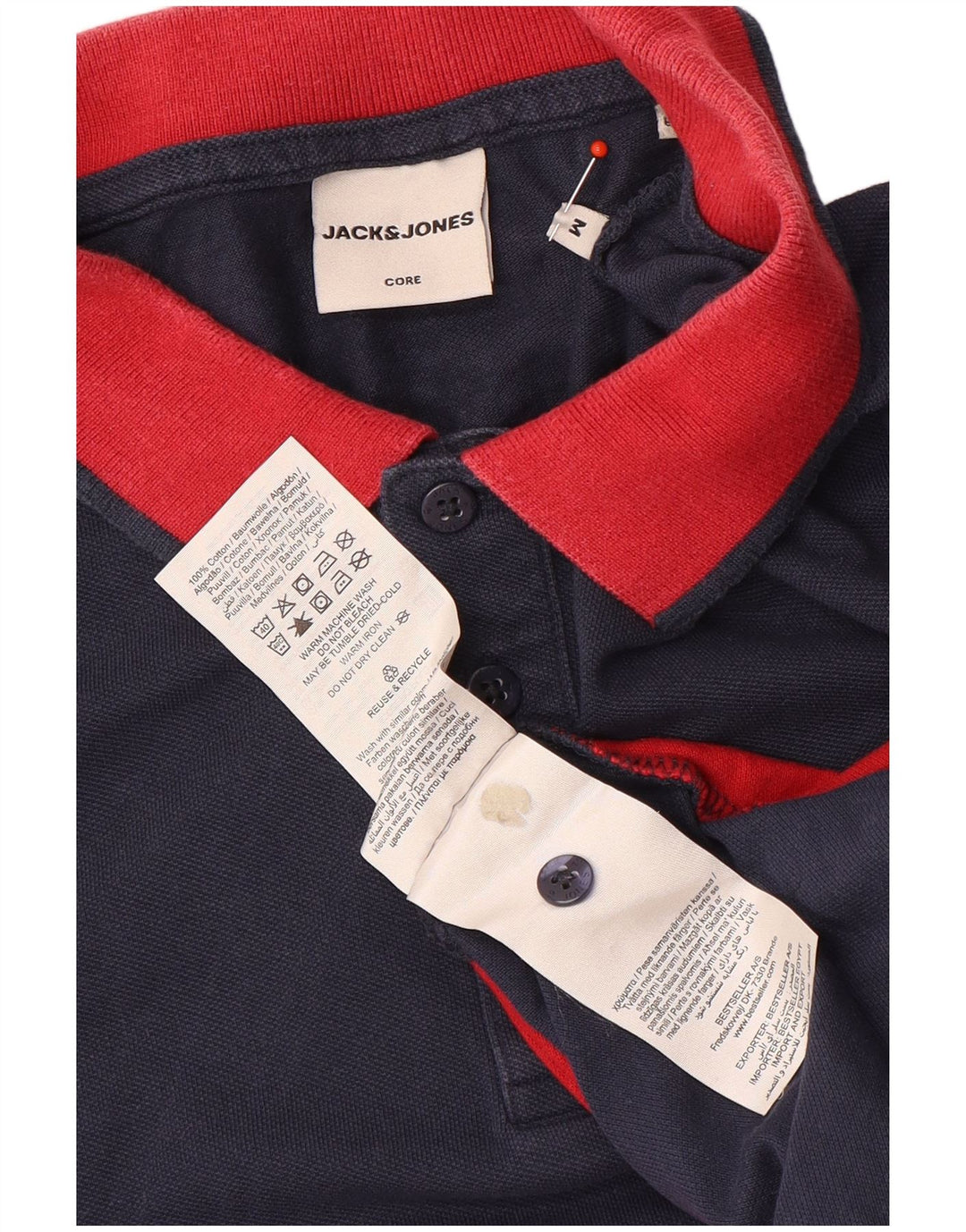 Polo Jack & Jones Hombre De Algodón Color Block Azul Marino Medio