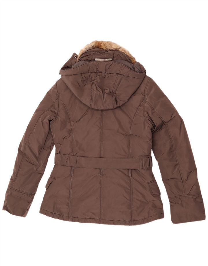 Slam Chaqueta acolchada con capucha para mujer UK 46 Grande Poliéster marrón