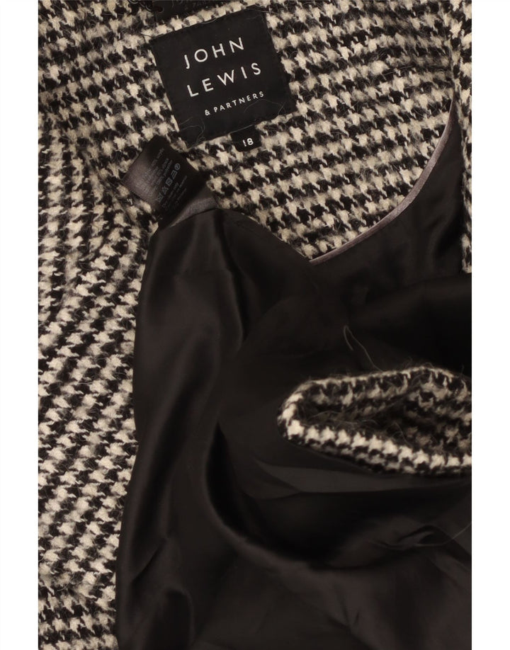 John Lewis Abrigo extragrande con doble botonadura para mujer UK 18 XL Pata de gallo negra