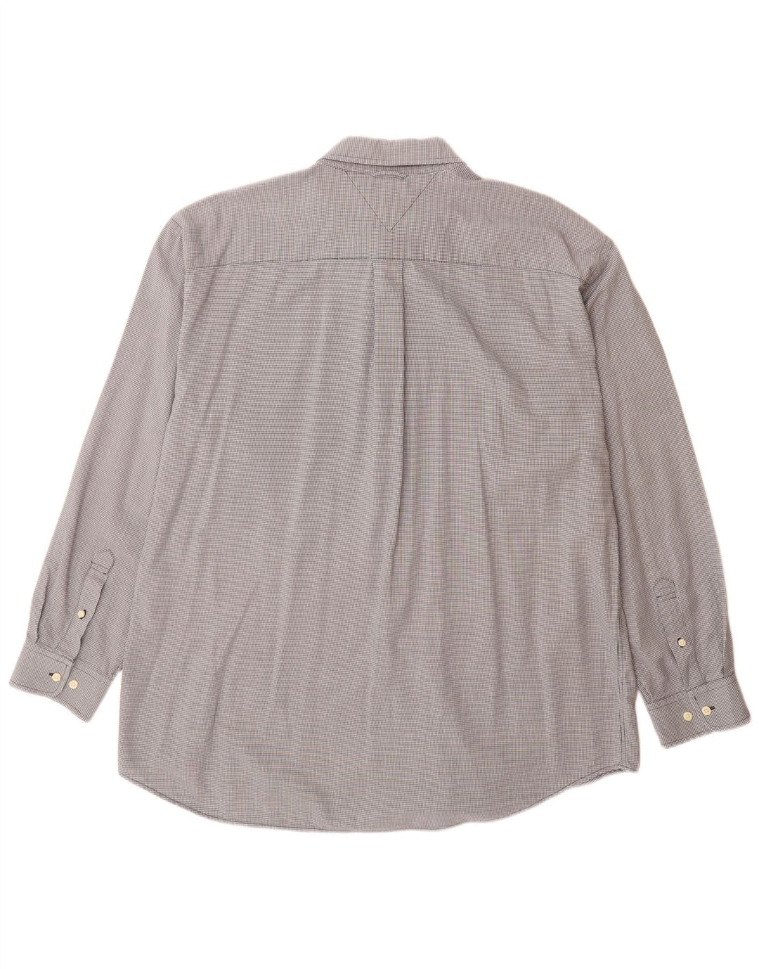 Camisa Tommy Hilfiger Hombre XL Algodón Pata De Gallo Gris