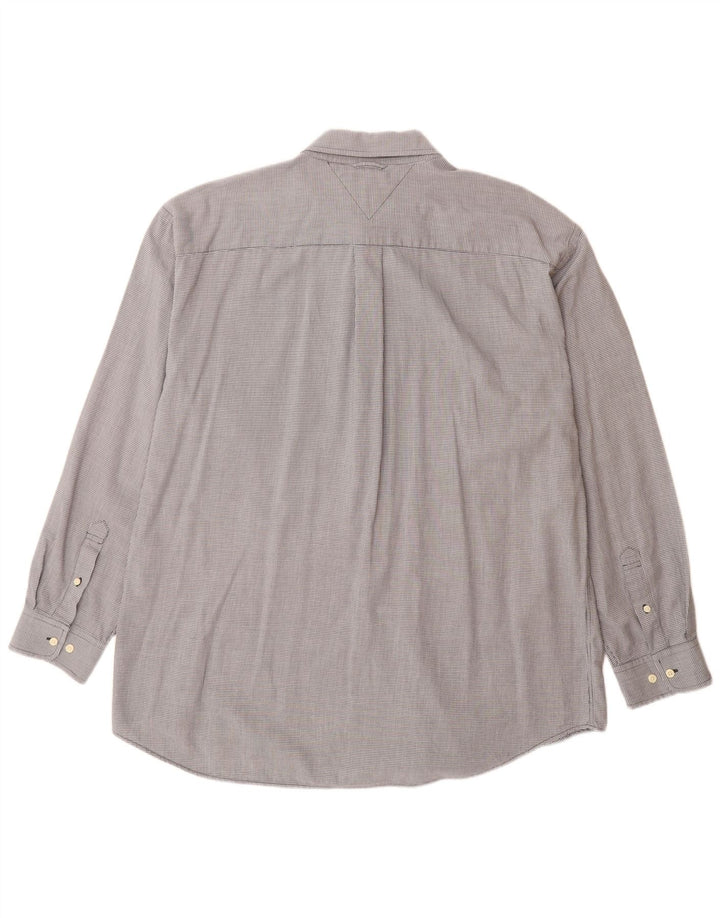 Camisa Tommy Hilfiger Hombre XL Algodón Pata De Gallo Gris