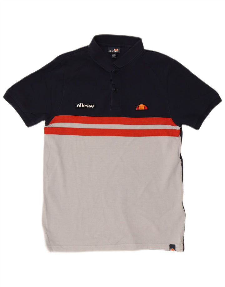 Ellesse Polo para hombre de algodón color block en azul marino medio