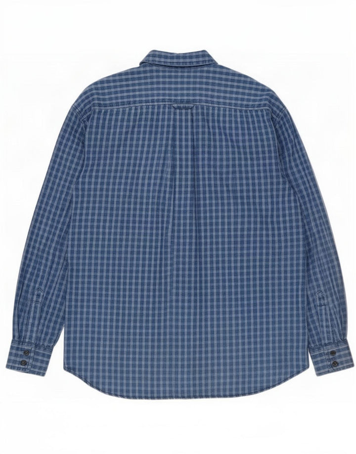 Camisa Lee Hombre XL Algodón A Cuadros Azul