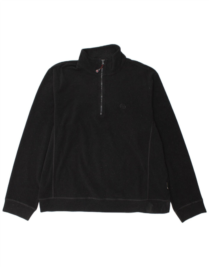 Sergio Tacchini Jersey Polar Hombre con Cremallera y Cuello XL Poliéster Negro