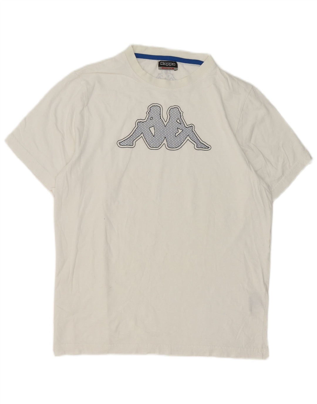 Kappa Hombre Camiseta Gráfica Top Medium Blanco Algodón