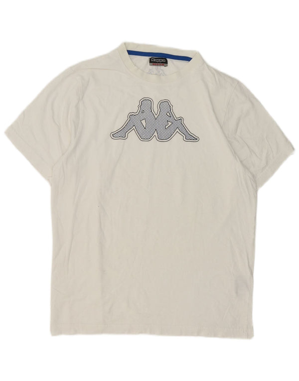 Kappa Hombre Camiseta Gráfica Top Medium Blanco Algodón