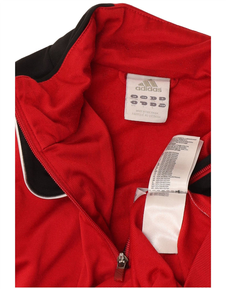Adidas - Chaqueta de chándal para hombre, talla 38/40, color rojo medio, poliéster