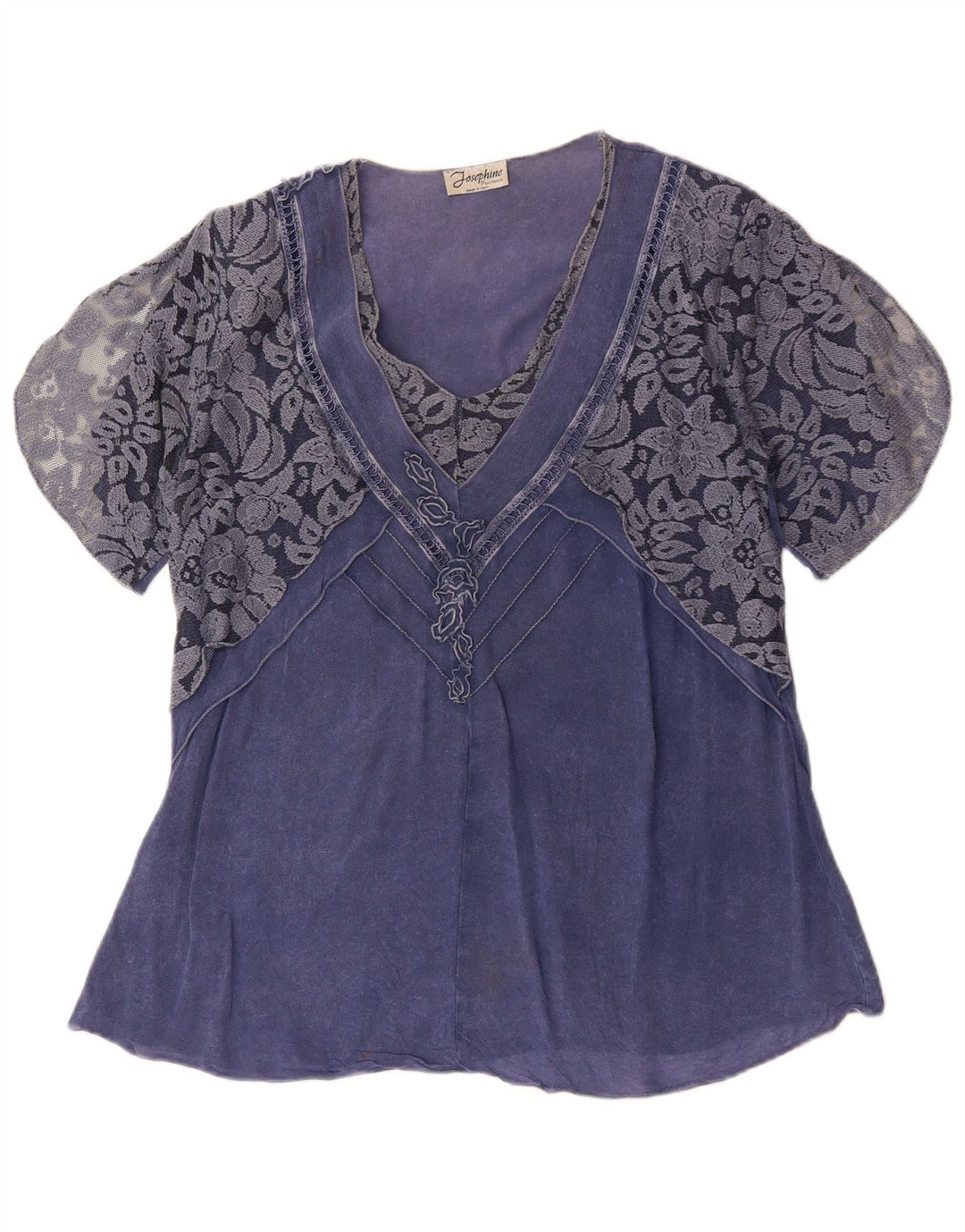 JOSEPHINE Blusa para Mujer Top UK 46 Grande Azul Floral