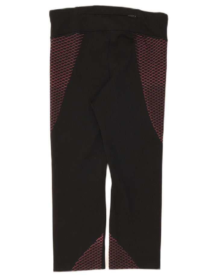 Nike Dri Fit Capri Leggings para mujer UK 8 Pequeño Negro Geométrico Poliéster