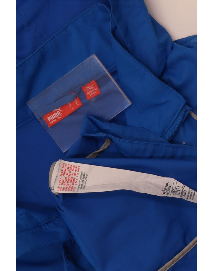 Puma - Chaqueta impermeable con capucha para mujer, talla 40, poliéster azul grande