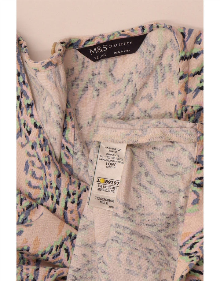 Marks & Spencer Vestido recto sin mangas para mujer UK 22 3XL Ikat multicolor