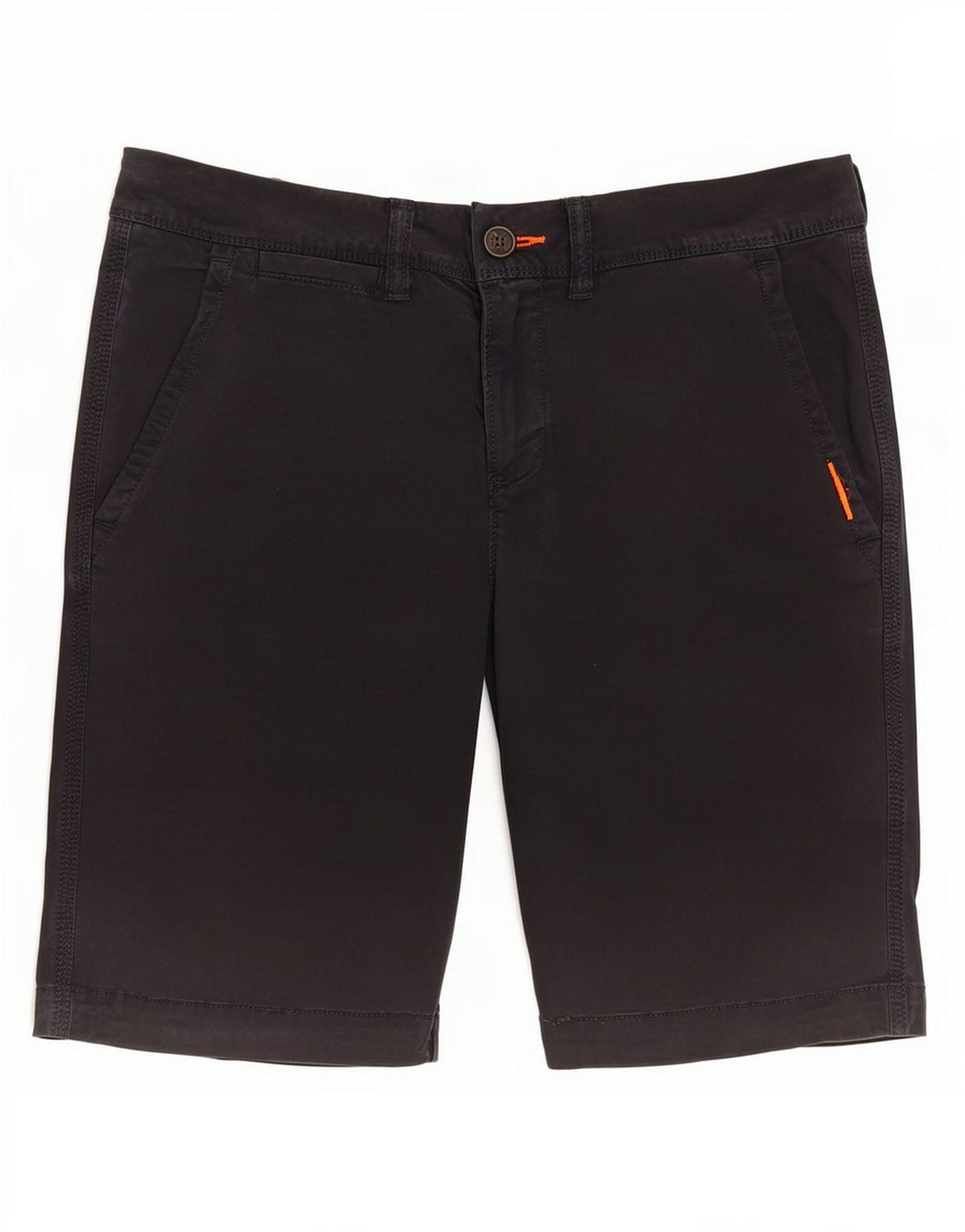 Superdry Pantalones cortos chinos de corte slim W30 de algodón negro mediano para hombre