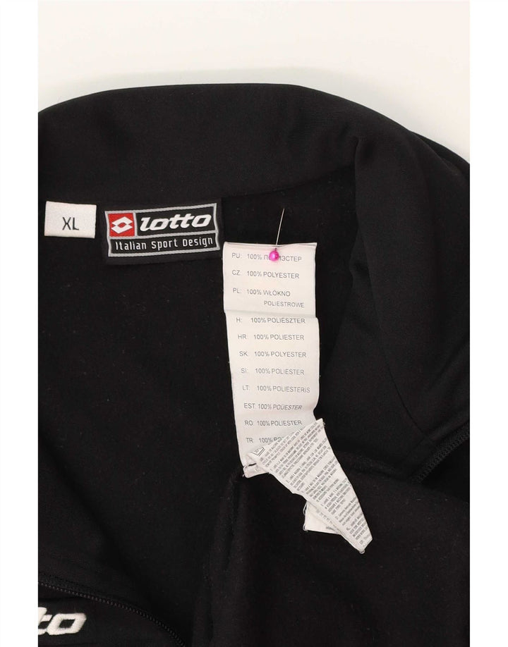Lotto Hombre Cremallera Cuello Jersey Chándal Top XL Negro Poliéster Deportes