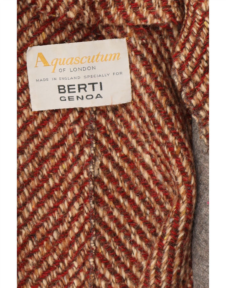 AQUASCUTUM Abrigo para mujer Reino Unido 12 Medio rojo moteado lana nueva clásico