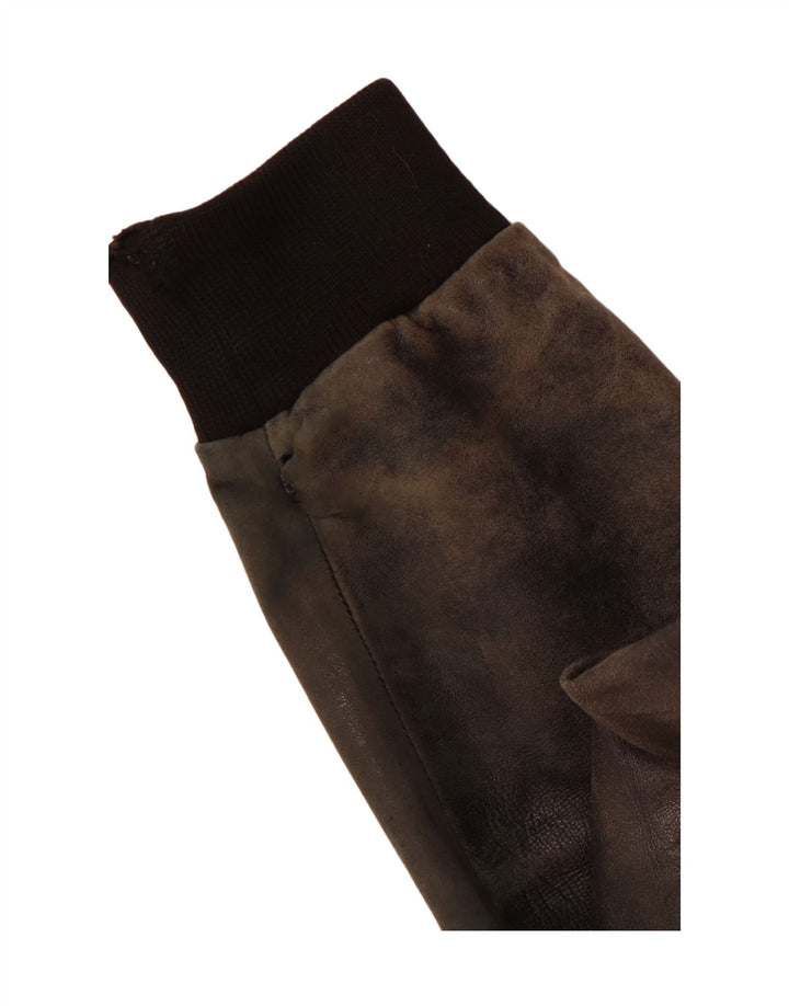 VINTAGE Chaqueta de cuero para hombre Reino Unido 38 Mediano Negro