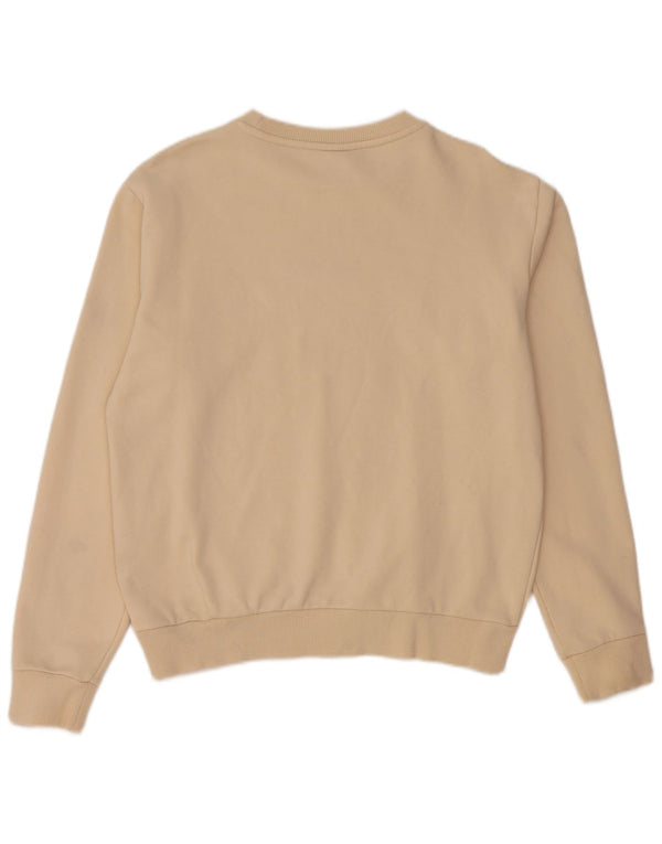 ELLESSE Sudadera de gran tamaño con estampado gráfico para mujer UK 10 Small Beige