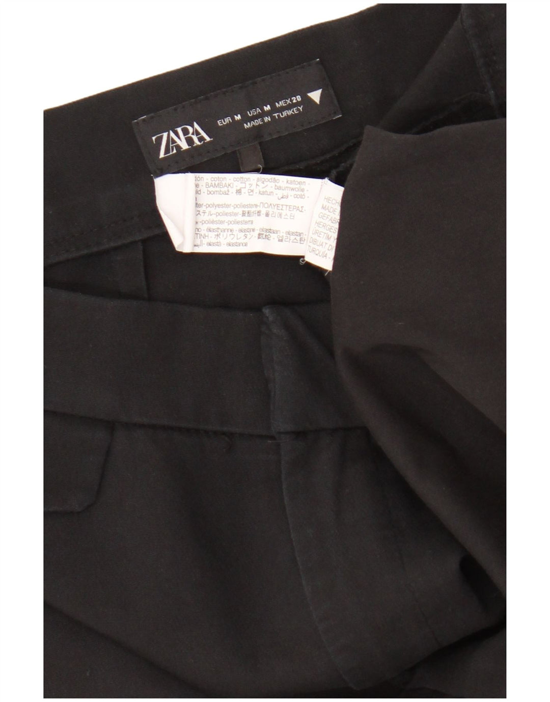 Zara Mujer Pantalón Corto Bootcut Mediano W28 L25 Algodón Negro