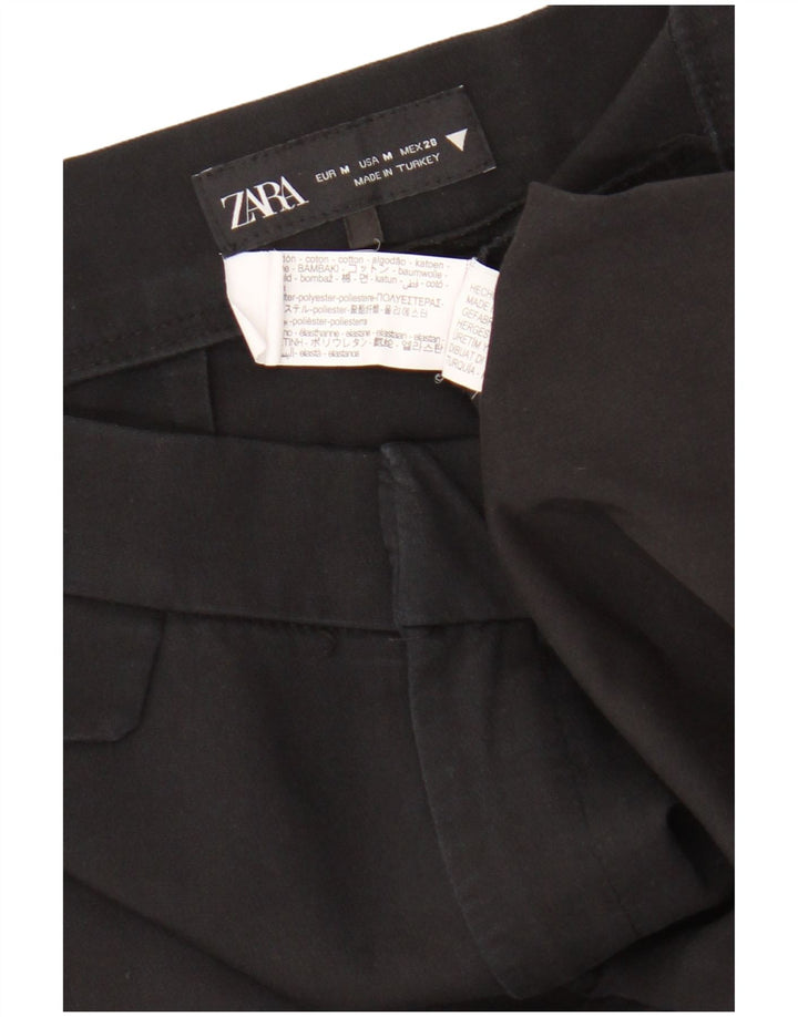 Zara Mujer Pantalón Corto Bootcut Mediano W28 L25 Algodón Negro