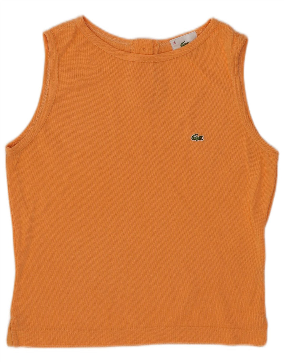 Lacoste - Chaleco corto para mujer, talla 36, algodón naranja pequeño