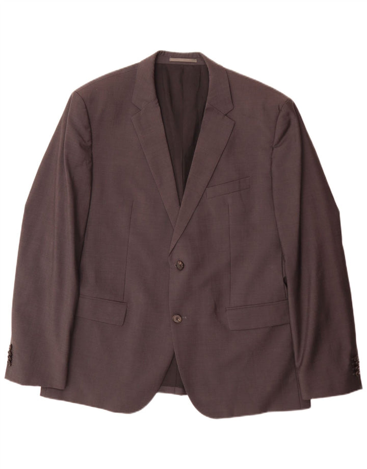 Hugo Boss Chaqueta tipo blazer de 2 botones para hombre EU 58 4XL Clásico de lana virgen gris