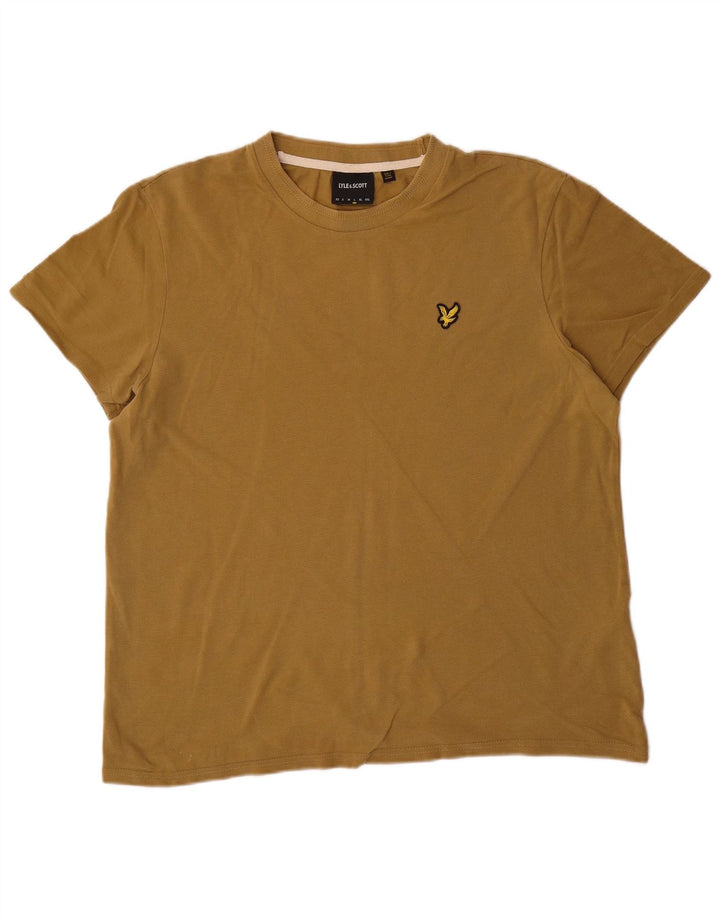 LYLE & SCOTT Camiseta para hombre Top Large Caqui Algodón