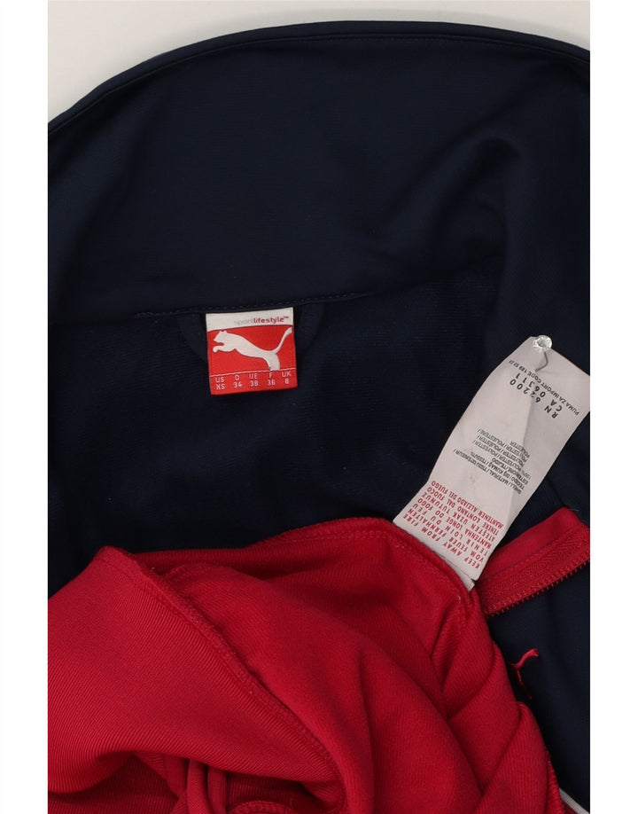 Puma Mujer Chándal Top Chaqueta UK 8 Pequeño Rosa Colorblock Poliéster