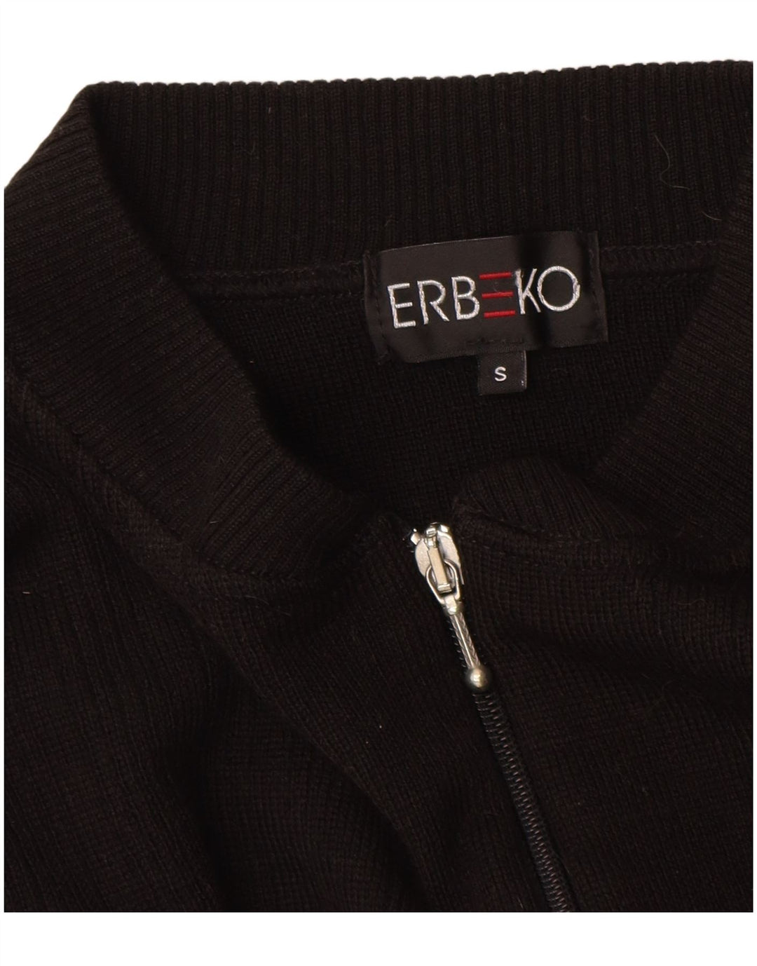 Vintage hombres Cardigan suéter pequeño lana negra