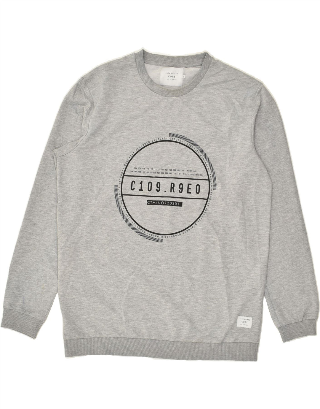 JACK & JONES Mens Graphic Sweatshirt Jumper XL Grey Cotton | Vintage Jack & Jones | Thrift | Second-Hand Jack & Jones | Used Clothing | Messina Hembry 