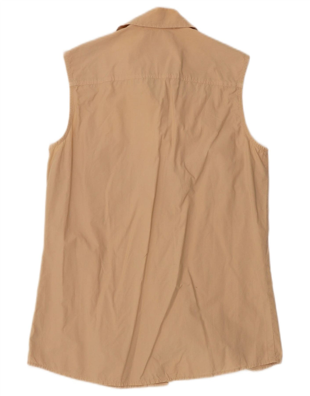 Max Mara Camisa sin mangas de fin de semana para mujer UK 10 Small Beige Cotton